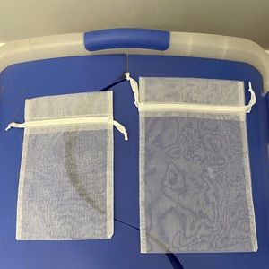 White organza pouches